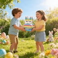 thumbnail image 5 of 10-Pack Colorful Square Cute Bunny Gift Boxes, Easter Wrapping Paper Candy Packaging Box Set, 5 of 6