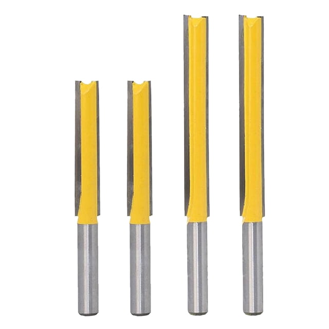 4pcs Cortadores de Carpintería Shamjiam Broca de enrutador recta extralarga 2 3