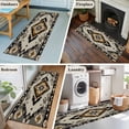 thumbnail image 6 of 2x6 Washable Runner Rug, Vintage Pattern Non-Slip Hallway Runner for Entryway Kitchen Bedroom, Brown Black Ethnic Style Weaving Texture Indoor Carpet Runner Floor Mat, 6 of 9