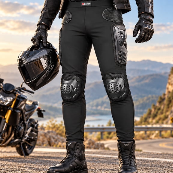 WPPGONE Motorcycle Pants Mens with Armor Padded Dirtbike Protective Gear Racing Hip Leg Protection Cycling Skating Skiing Trousers