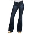 thumbnail image 1 of Gibobby Pantalones para mujer Pantalones vaqueros sueltos de estilo de moda con diseño de pierna recta de cintura alta informal para mujer(Azul oscuro,M), 1 of 5