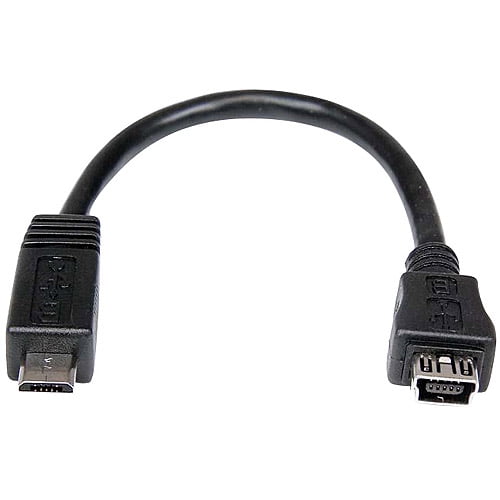 Opschudding werkzaamheid stimuleren Startech Micro USB to Mini USB M/F Adapter Cable, 6" - Walmart.com