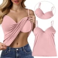 thumbnail image 3 of Camisole Tops for Women 2 PCs Built in Padded Bra Sweetheart Neck Adjustable Spaghetti Strap Cotton Cami Tank Tops Undershirts Comfy Bodycon Sleeveless Tank Top Daily Running Yoga Tops, S 3XL, 3 of 8