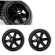 thumbnail image 3 of Paquete de 2 ruedas de repuesto para carrito de compras, reparación de ruedas de espuma de goma de 5 pulgadas de diámetro para carrito de bolsa rodante plegable, carrito de bolas de bolos po, 3 of 5
