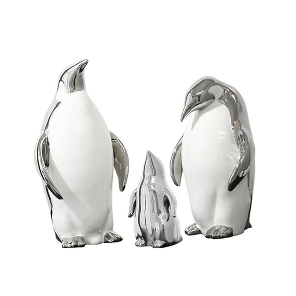 Figura de pingüino, obras de arte decorativas, escultura de Animal, decoración del hogar para estantería, entrada, sala de estar, regalo de decoración Familia Argenta