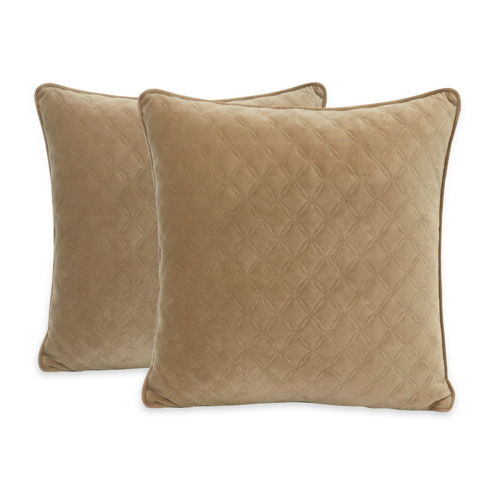 Better Homes & Gardens Quilted Look Throw Pillows, 19" x 19", 2 Pack