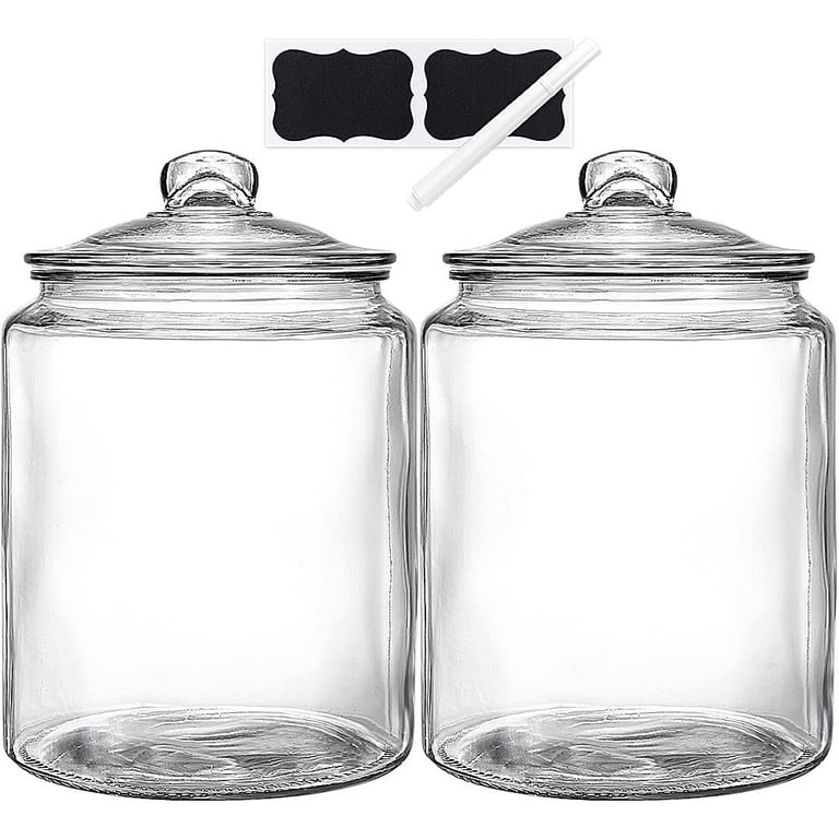 1.5 Gallon Glass Jars with Lids, Large Glass Storage Jars Set of 2, Heavy  Duty Glass Canisters for Kitchen