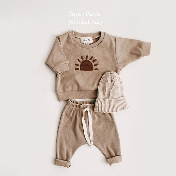 Conjunto de ropa de moda para niños, camisetas informales con patrón para bebés y niñas, pantalones holgados para niños, 2 uds., ropa de diseñador para bebés Tan Jianjun unisex