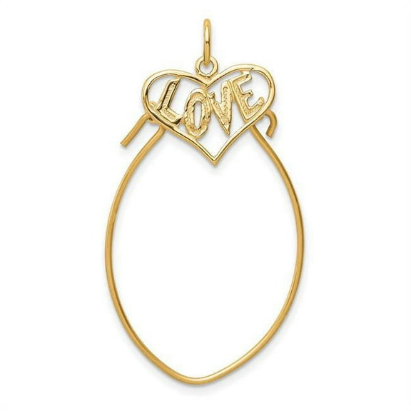Finest Gold 10K Yellow Gold Polished Filigree Love Charm Holder