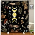 thumbnail image 6 of Celestial Boho Shower Curtain Sets 4-Piece Waterproof Polyester 72x72 Inch, Green Moth & Moon Phase Design with Non-Slip Bath Mat, Nature Inspired Bathroom Decor Includes 12 Hooks​, 6 of 7