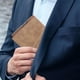 thumbnail image 4 of Cartera corta para hombre, con cremallera, para negocios, con clip para billetes y monedas, 4 of 5