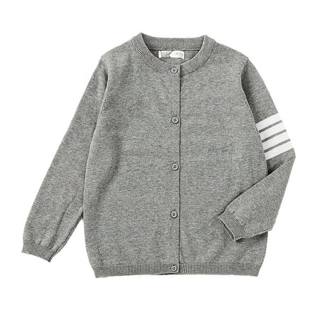 

Gunia Girls Sweatshirt Cotton Blend Solid Color Spring And Autumn Sweater Thin Family Crewneck Knit Cardigan Wind Boys Tops Loose And Comfortable 5-6 Years