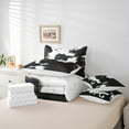 thumbnail image 6 of jejeloiu Retro Cattle Hide 7pcs Bedding Comforter Set,Farm Cow Print Queen Bedding Sets,White Black Queen Sheet Sets For Adult,Super Cozy Room Decor Reversible, 6 of 8