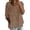 Khaki, variant on VJGBEGW Women Linen Shirts Flower Printed 3/4 Sleeve Crew Neck Boho Gauze Tops Lightweight Ladies Blouses Loose Fit Tunics Blue L