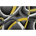 thumbnail image 3 of Premium 3D Hand Carved Modern 8X10 8X11 Rug Contemporary 2305 Yellow Gray, 3 of 10