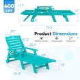 thumbnail image 3 of Nalone 2 Sets Chaise Lounge Outdoor 5-Position Adjustable, Pool HDPE Lounge Chair for Outside 400 LBS for Patio Poolside Deck Beach Backyard Aruba, 3 of 8
