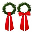 thumbnail image 5 of 2 Pcs Wreath Sash for Front Door Blank Satin Wreath Sash Embroidery Monogram Plain Ribbon Accessories for Xmas Party Yard Doorway Indoor Outdoor Wall Decor, 5 of 7