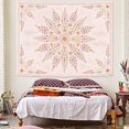 thumbnail image 4 of Gojian Boho Floral Mandala Tapestry Wall Hanging Pink Bohemian Flower Medallion Tapestry Aesthetic Watercolor Hippie Indian Small Tapestries for Bedroom Living Room Dorm Decor, 4 of 6