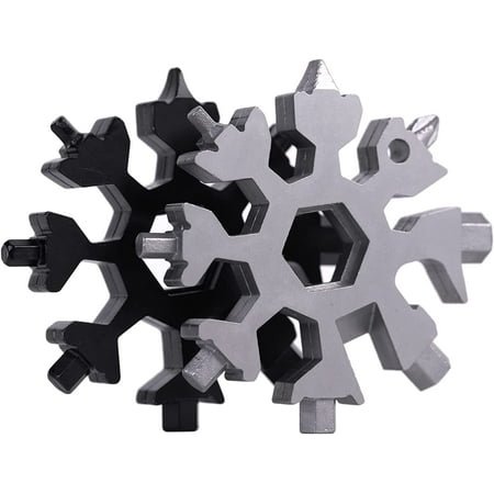 Snowflake Multitool 2PCS 18 in 1 Stainless Steel Snowflake Multi Tool Cool Gadgets for Outdoor Travel Camping Daily
