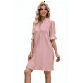 thumbnail image 4 of V Neck Casual Shift Dress Dark Pink XL, 4 of 7