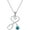 925 Silver - Blue Zircon, variant on Stethoscope Necklace 925 Sterling Silver Embellished with 12 Months Birthstone Crystals from Austria, Graduation Gifts Medical Jewelry for Doctor Nurse Medical Student RN