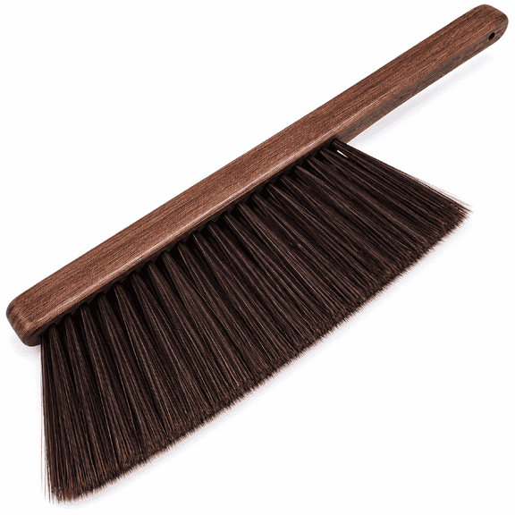 Hand Broom Cleaning Brush Soft Bristles Dusting Brush with Wooden Handle for Car Bed Couch Furniture Clothes Garden Draft