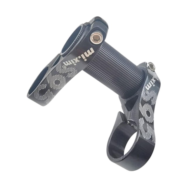 Potencia de bicicleta plegable de doble potencia, ligera y resistente, de aleación de aluminio CNC de 25,4 mm Negro