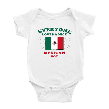 

Everyone Loves a Nice Mexican Boy Cute Baby Clothes For Boy Girl (White 6-12 Months)