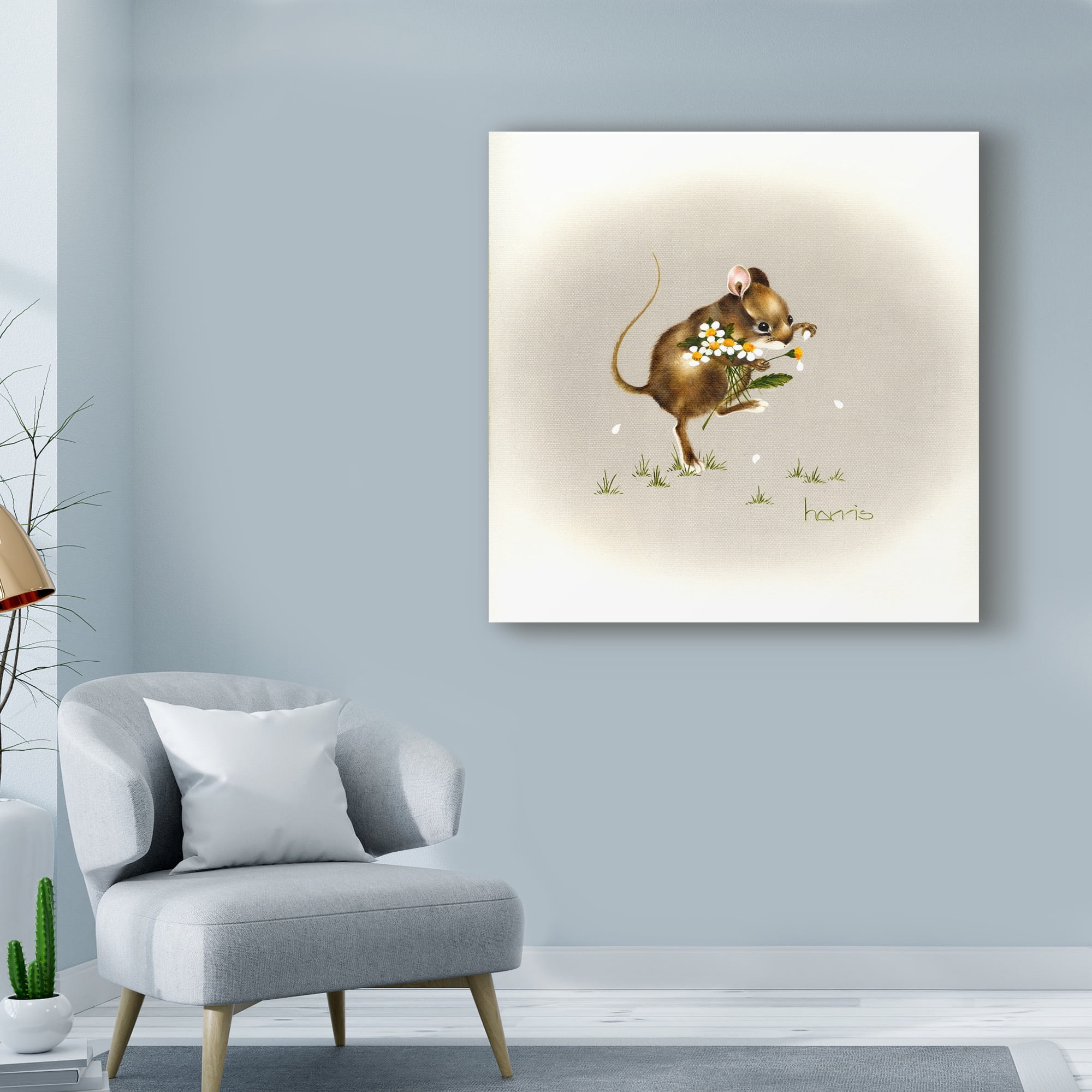 Trademark Fine Art 'He Loves Me Mouse' Canvas Art by Peggy Harris