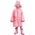 thumbnail image 1 of Poncho de lluvia unisex impermeable para niños chaqueta de lluvia rosa, 1 of 7