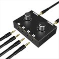 thumbnail image 4 of 3.5mm Stereo Audio Switcher 6-Way Audio Splitter Box Bi-Directional 4 in 2 Out Audio Switch Box with Rotary Volume Knob,1 * Audio Switcher 1 * 3.5mm Audio cable,Black, 4 of 10