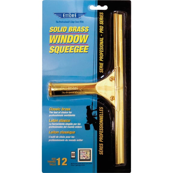 Ettore 10012 Solid Brass Squeegee, 12-Inch