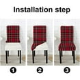 thumbnail image 4 of Christmas Chair Cover Set of 4 Chair Seat Covers Santa Red and Black Stripes Dining Chair Covers for Christmas Banquet Hall Decoration, 4 of 6