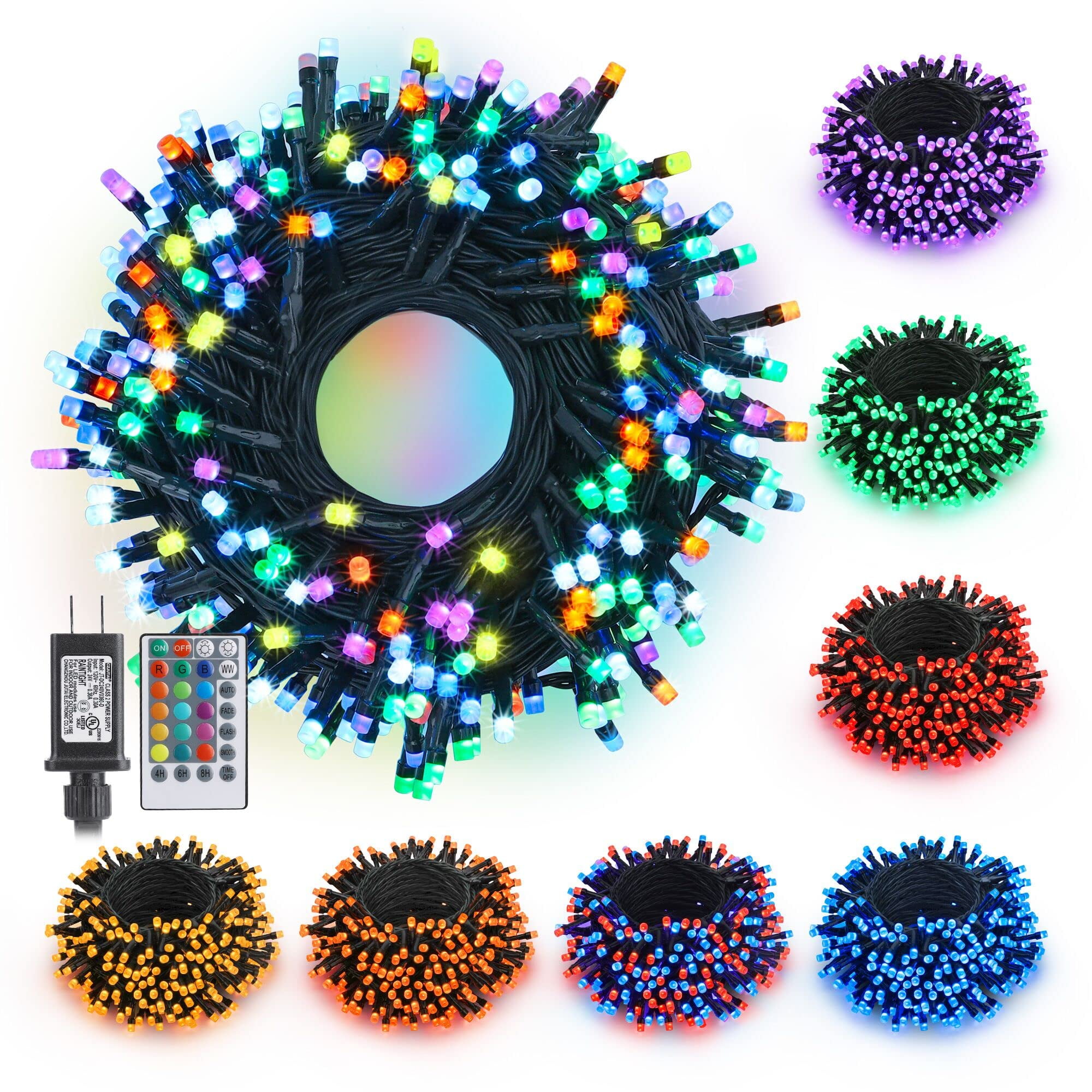 Lyhope RGB Christmas Lights, 98.4ft 300 LED Color Changing Christmas