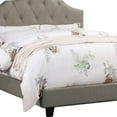 thumbnail image 4 of Eni Upholstered Queen Size Bed, Tufted Adjustable Headboard, Gray Fabric- Saltoro Sherpi, 4 of 5