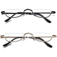 thumbnail image 1 of Viseng Half Frame Reading Glasses for Women Men Slim Half Moon Lens Readers Metal Semi Rimless Eyewear, 1 of 6