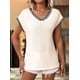 thumbnail image 5 of Suéter Sin Mangas para Mujer, Informal, con Cuello en V y Mangas , Tejido de Punto, Color Cremoso, Talla XL, 5 of 9