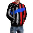 thumbnail image 5 of Thin Blue Line Flag 3d Sweatshirts Hoodie Fashion Casual Personality Men's Women Street Hoodie Pullovers Long Sleeve Comfortable Top, 5 of 6