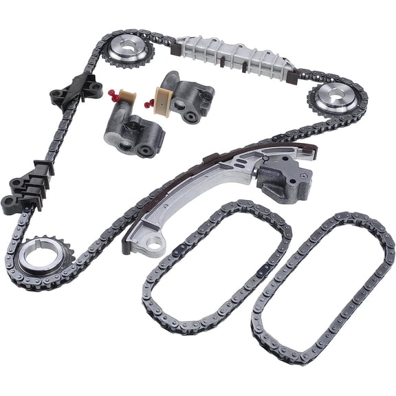 A-Premium Engine Timing Chain Kit W/Tensioner & Sprocket & Guide [fits DOHC, 6Cyl 3.5L] Compatible with Nissan Pathfinder 2001-2004 & Infiniti QX4 2001-2003, Replace# 9-4207, 9-4208, 9-5437, 9-5588