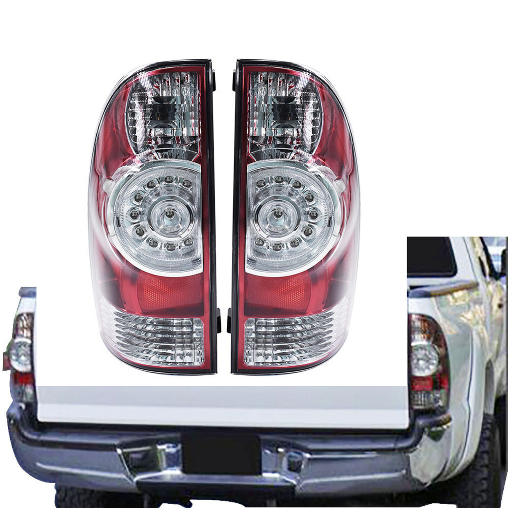 USテールライト 05-15トヨタタコマクロームハウジングレッド3D LEDランニングライトバーテールLmaps FOR 05-15 TOYOTA TACOMA CHROME HOUSING RED 3D LED RUNNING LIGHT BAR TAIL LMAPS
