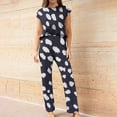 thumbnail image 4 of ZyeKqe Lounge Sets for Women Plus Size 2 Piece Outfits Short Sleeve Pullover Tops Wide Leg Pants Loungewear Sets, 4 of 4