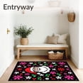 thumbnail image 3 of ODIKA 3'x5' Machine Washable Non-Slip Area Rug, Festive Jolly Saint Nick Holiday Floor With Decorative Trim High Traffic Rug with Pad, Black, 739872, 3 of 8