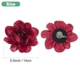 thumbnail image 3 of Uxcell 1-Pack Gran Broches de Flor de Camelia Pin de Solapa, Pines de Solapa de Tela de Satén Delicados para Bodas/Fiestas [14cm, Rojo Vino], 3 of 7