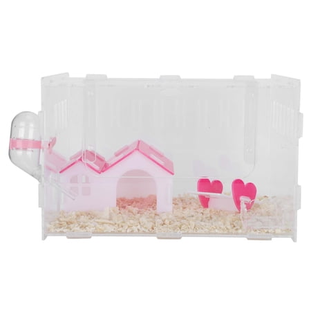 Suodoka Clear Acrylic Hamster Cage Small Animal Habitat Single Layer Transparent Pet Castle Large 13.39 inches / 34 cm