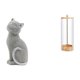 thumbnail image 1 of Estatua de gato, figura de escritorio, organizador de pajitas, soporte para pajitas, dispensador de acrílico, diseño único hecho de material adecuado, 1 of 8