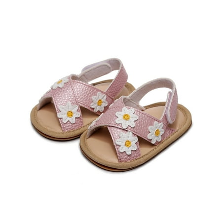 

Tenmix Baby First Walkers Cute Summer Sandals Lightweight Low Toe Flats Toddler Play Comfortable Magic Tape