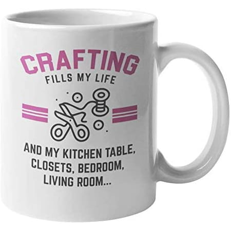 

Crafting Fills Life Coffee & Tea Mug for Crochet Crafter or Knitter (11oz)