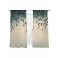 thumbnail image 6 of Teal Leaves Sheer Curtains for Living Room Bedroom Spring Botanical Vines Vintage Country Sheer Curtains 72 Inch Long 2 Panels Set Light Filtering Curtain Window Treatments Drapes for Dining Room, 6 of 6