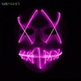 thumbnail image 4 of BadPiggies Halloween Glow Mask LED Light Up Scary Masks The Purge Movie Festival Costume Luminous with Batteries (Pink), 4 of 5