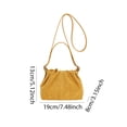thumbnail image 2 of HUISZJ Faux Suede Shoulder Bag, Shoulder Bag with Adjustable Strap, Crossbody Bag Drawstring Top Handle Bag for Travel Winter Fall (Yellow), 2 of 10